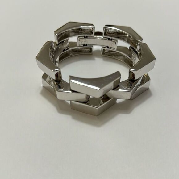 Stella and Dot Chunky Garbo Silver Link Geometric Bracelet - Picture 4 of 11